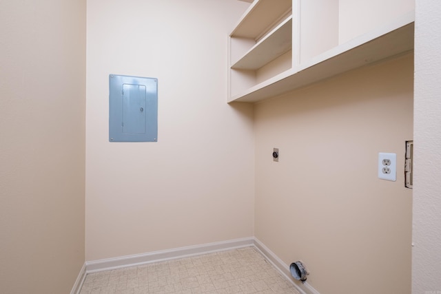 99 Kingsbridge Way, Little Rock, AR 72212 - laundry room with electric panel, electric dryer hookup, and baseboards