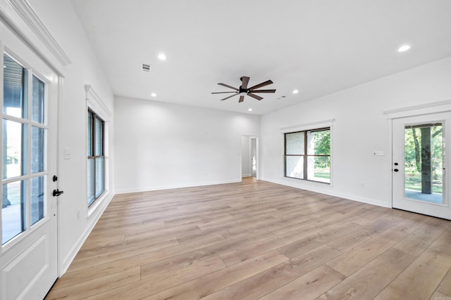 284 Shiloh, Beebe, AR 72102 - unfurnished room with light wood-type flooring, recessed lighting, ceiling fan, and baseboards