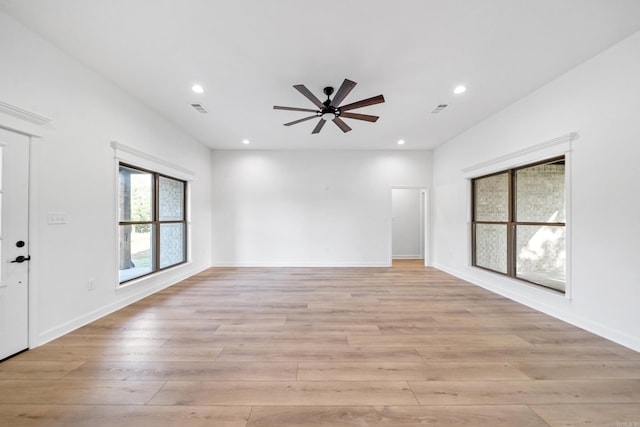 284 Shiloh, Beebe, AR 72102 - unfurnished room with ceiling fan, light wood-style flooring, recessed lighting, and baseboards