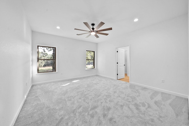 284 Shiloh, Beebe, AR 72102 - unfurnished room with light carpet, a ceiling fan, baseboards, and recessed lighting