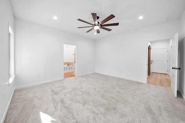 284 Shiloh, Beebe, AR 72102 - carpeted spare room with ceiling fan, baseboards, and recessed lighting