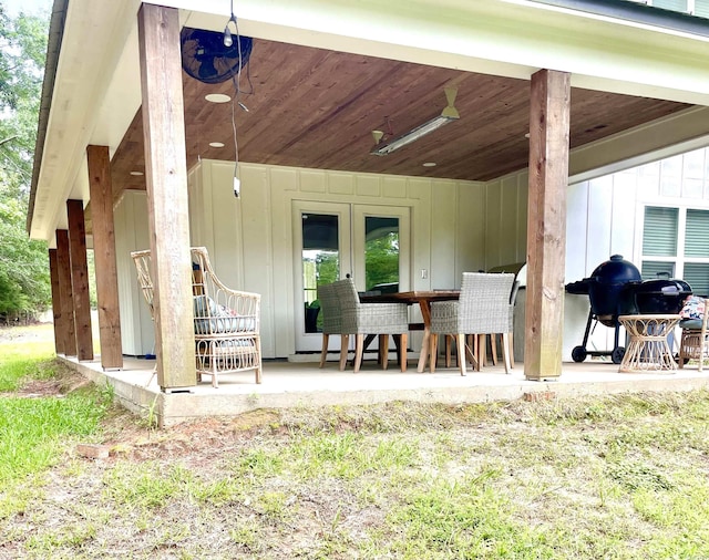 2441 Miller County 77, Doddridge, AR 71834 - view of patio / terrace featuring french doors