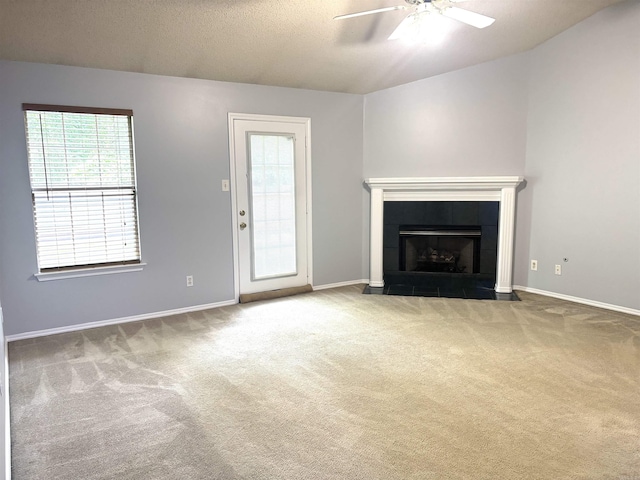 54 Redleaf Crk, Little Rock, AR 72210 - unfurnished living room featuring carpet, ceiling fan, and plenty of natural light