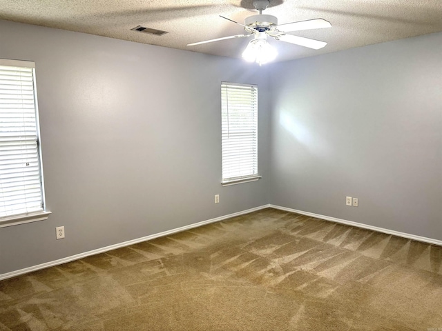 54 Redleaf Crk, Little Rock, AR 72210 - carpeted spare room with plenty of natural light, a ceiling fan, baseboards, and a textured ceiling