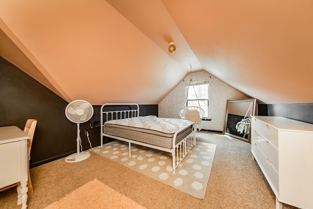 3305 Garden Club Dr, Bryant, AR 72022 - bedroom featuring vaulted ceiling and light colored carpet
