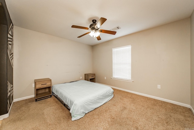 3305 Garden Club Dr, Bryant, AR 72022 - bedroom featuring baseboards, light colored carpet, and ceiling fan