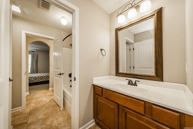 3305 Garden Club Dr, Bryant, AR 72022 - full bathroom with vanity, washtub / shower combination, and tile patterned flooring