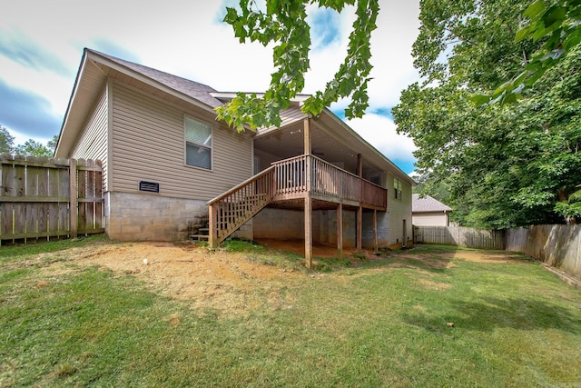 3305 Garden Club Dr, Bryant, AR 72022 - rear view of house with stairs, a wooden deck, and a shingled roof