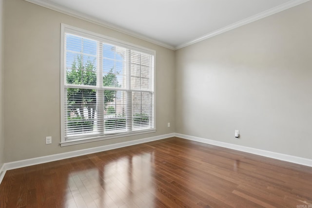 12714 Meadows Edge Ln, Little Rock, AR 72211 - spare room featuring plenty of natural light, baseboards, dark wood-style floors, and crown molding