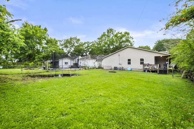 303 Pike Rd, Benton, AR 72019 - view of yard with a trampoline and a deck