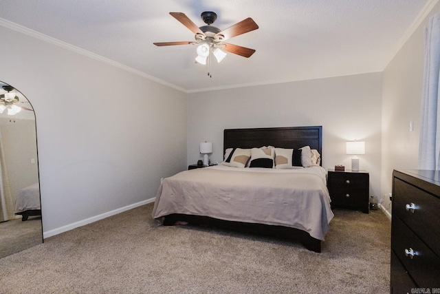1257 Kimwood Dr, Benton, AR 72019 - carpeted bedroom featuring ornamental molding, baseboards, and a ceiling fan