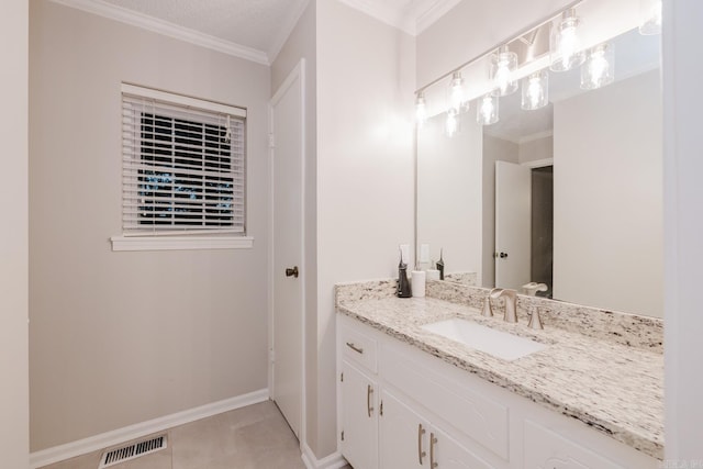 1257 Kimwood Dr, Benton, AR 72019 - bathroom with vanity, baseboards, and crown molding