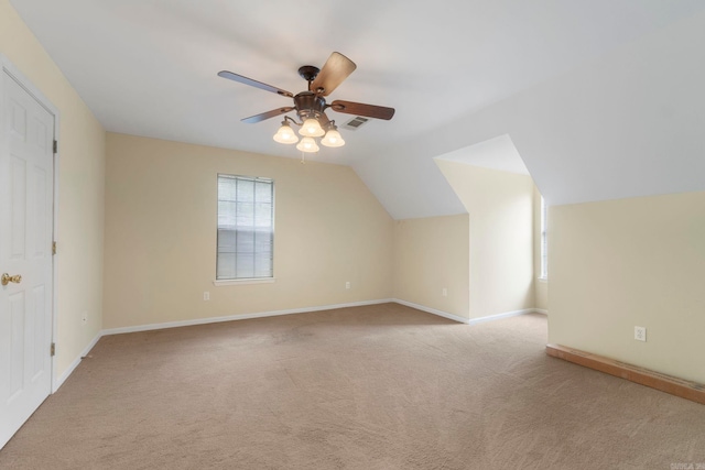 5 Briarstone Dr, Sherwood, AR 72120 - additional living space featuring carpet floors, a ceiling fan, baseboards, and lofted ceiling