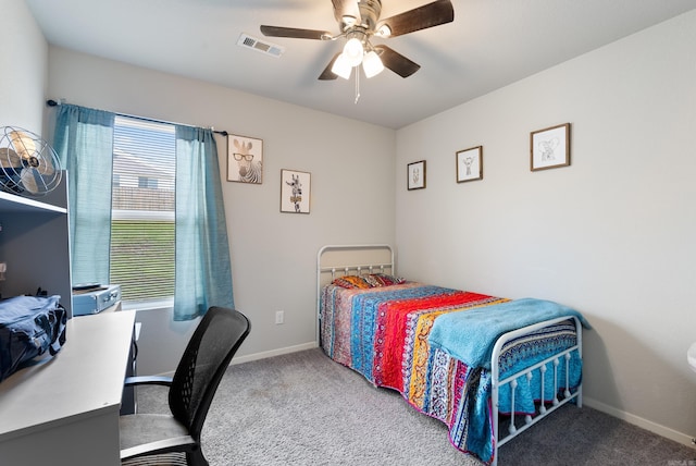 35 Summer Breeze Rd, Conway, AR 72032 - carpeted bedroom featuring ceiling fan, baseboards, and a desk