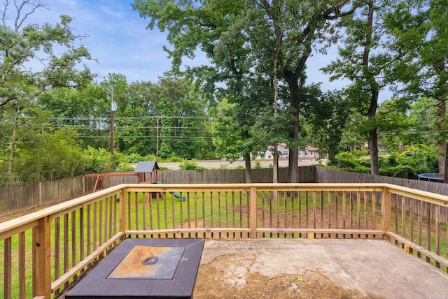 6209 Navajo Trl, North Little Rock, AR 72116 - view of patio featuring a playground