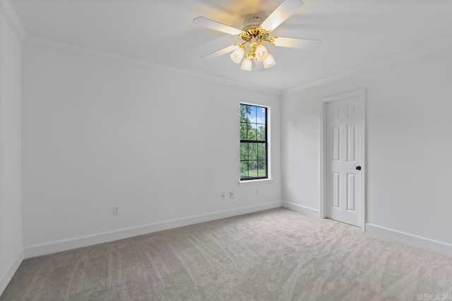 1208 Hilltop Rd, Alexander, AR 72022 - carpeted empty room with crown molding, baseboards, and a ceiling fan