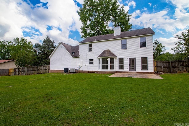 1208 Hilltop Rd, Alexander, AR 72022 - back of house featuring a patio, a chimney, and cooling unit