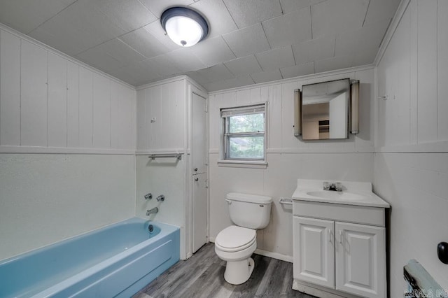 208 King Rd, Benton, AR 72019 - full bath featuring vanity, toilet, wood finished floors, and bathtub / shower combination