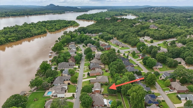 11 Crystal Mountain Ln, Maumelle, AR 72113 - aerial perspective of suburban area featuring a nearby body of water and a forest