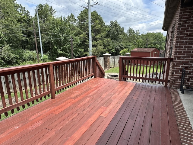 deck featuring a fenced backyard