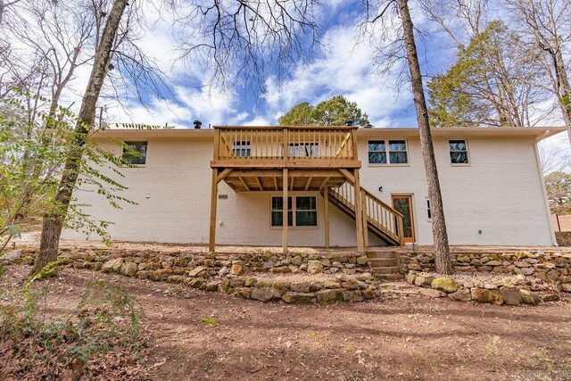 2529 Brandy Dr, Heber Springs, AR 72543 - rear view of property with stairs and a wooden deck