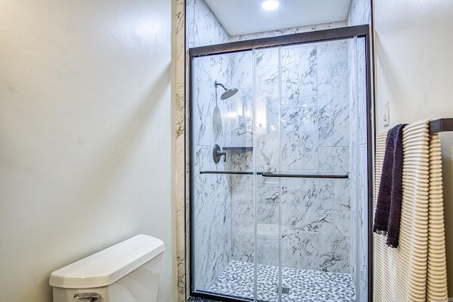 30 Segovia Dr, Hot Springs Village, AR 71909 - bathroom featuring toilet and a shower stall