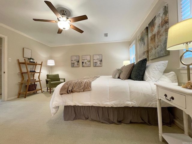 2200 Andover Ct Unit 403, Little Rock, AR 72227 - carpeted bedroom featuring crown molding, a ceiling fan, and baseboards