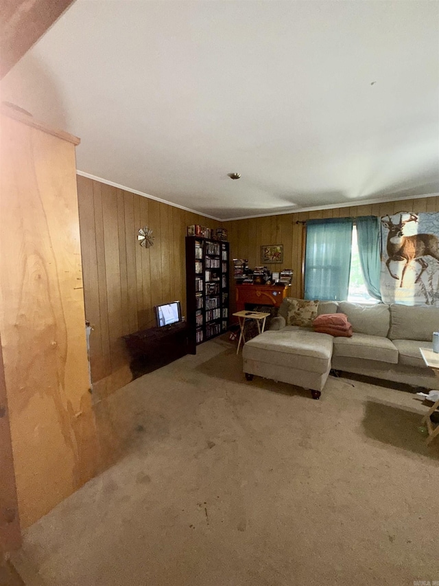 171 Sumter Dr, Malvern, AR 72104 - carpeted living room with wood walls