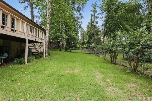 3 Kordsmeier Ct, Little Rock, AR 72205 - view of yard with stairway and a wooden deck