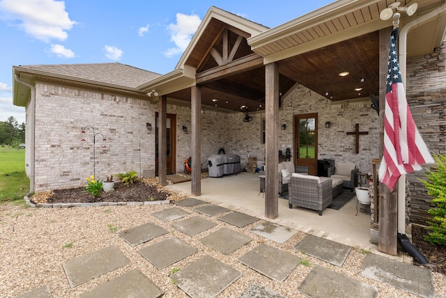 152 Clayboy Dr, Austin, AR 72007 - view of patio / terrace featuring outdoor lounge area and a ceiling fan