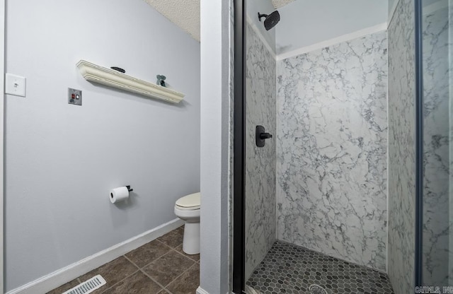 208 Independence Dr, Hot Springs, AR 71913 - full bath with a shower stall, toilet, tile patterned flooring, and baseboards