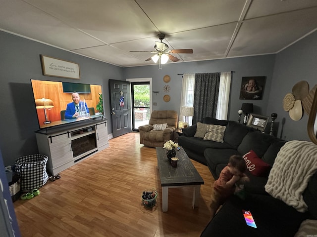 621 W 7th St, Rector, AR 72461 - living room with ceiling fan and wood finished floors