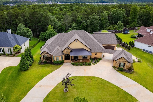 20 Accadia Ct, Little Rock, AR 72223 - aerial view of property and surrounding area featuring a heavily wooded area