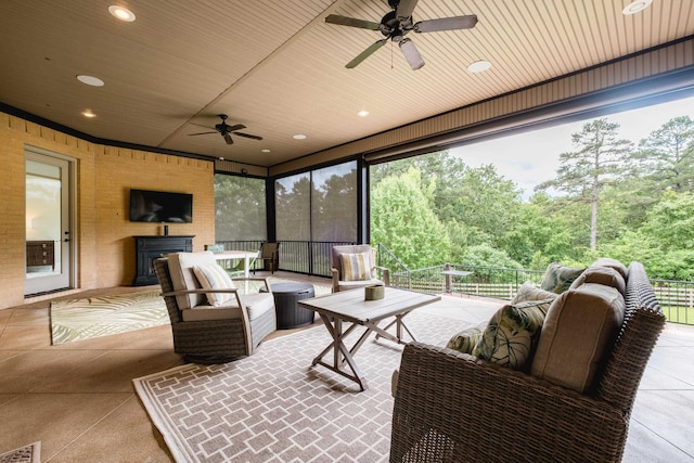20 Accadia Ct, Little Rock, AR 72223 - sunroom with a ceiling fan