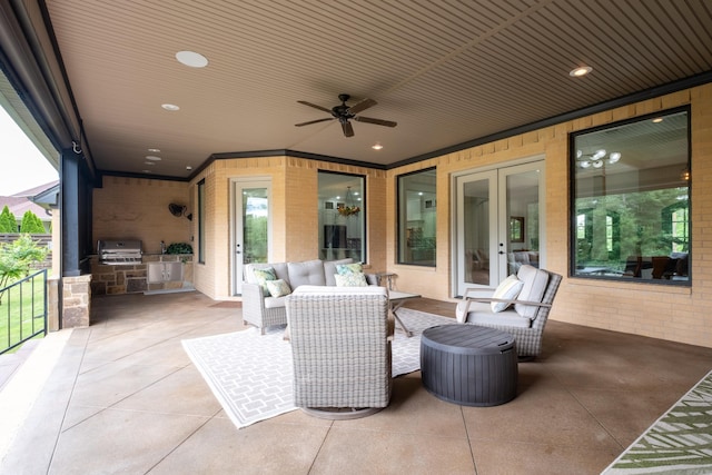 20 Accadia Ct, Little Rock, AR 72223 - view of patio featuring ceiling fan and an outdoor living space