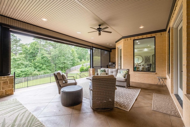 20 Accadia Ct, Little Rock, AR 72223 - view of patio with an outdoor living space and a ceiling fan