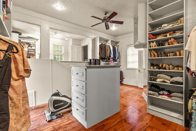 1729 N Spruce, Little Rock, AR 72207 - spacious closet with ceiling fan and wood-type flooring