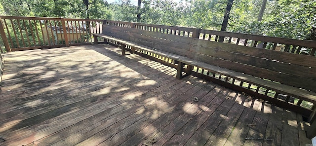 203 Creekwood Dr, Jacksonville, AR 72076 - wooden terrace with view of wooded area