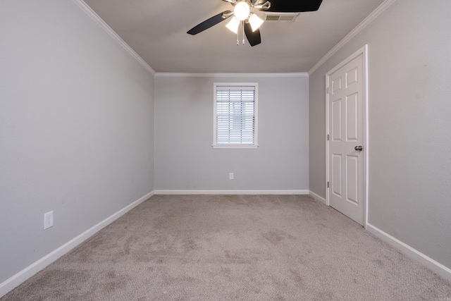 708 N Taylor St, Little Rock, AR 72205 - unfurnished room featuring ornamental molding, a ceiling fan, carpet, and baseboards