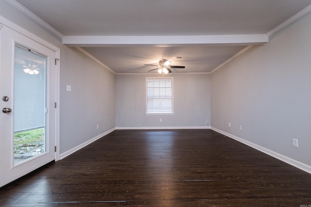 708 N Taylor St, Little Rock, AR 72205 - unfurnished room with a ceiling fan, wood finished floors, baseboards, and ornamental molding