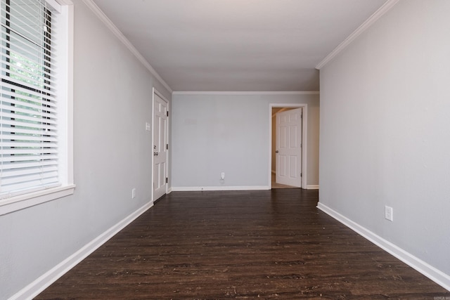 708 N Taylor St, Little Rock, AR 72205 - unfurnished room with dark wood-style floors, ornamental molding, and baseboards