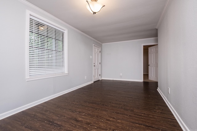 708 N Taylor St, Little Rock, AR 72205 - empty room featuring dark wood-type flooring, crown molding, and baseboards