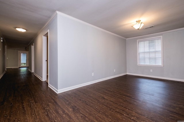708 N Taylor St, Little Rock, AR 72205 - unfurnished room with crown molding, dark wood-style flooring, and baseboards