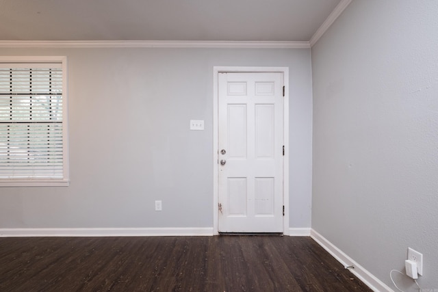 708 N Taylor St, Little Rock, AR 72205 - unfurnished room featuring dark wood-type flooring, ornamental molding, and baseboards