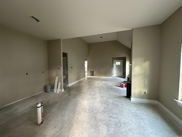 412 N 3rd St, Cabot, AR 72023 - unfurnished living room featuring lofted ceiling and baseboards