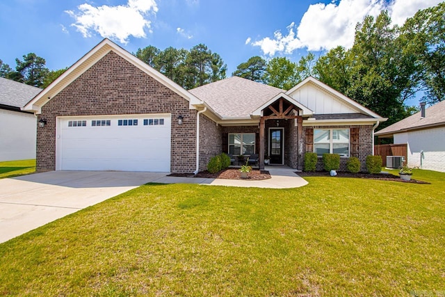 1449 Woolridge Dr, Benton, AR 72019 - view of front of property with central AC, brick siding, an attached garage, and driveway