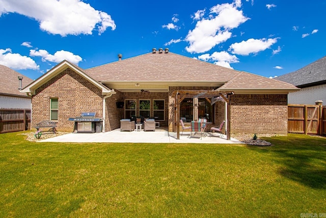 1449 Woolridge Dr, Benton, AR 72019 - rear view of house featuring brick siding, a patio area, and ceiling fan