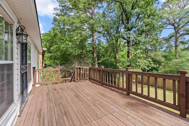 7521 Gable, Little Rock, AR 72205 - wooden deck featuring view of wooded area