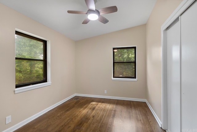 18 Woodcliff Cir, Little Rock, AR 72204 - empty room featuring baseboards, wood finished floors, and ceiling fan