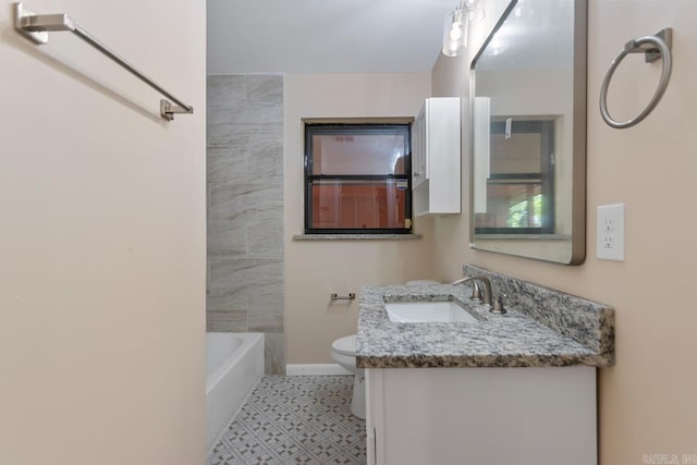 18 Woodcliff Cir, Little Rock, AR 72204 - bathroom featuring vanity, toilet, and baseboards